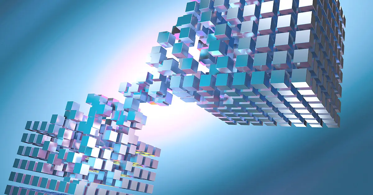 futuristic cubes connecting